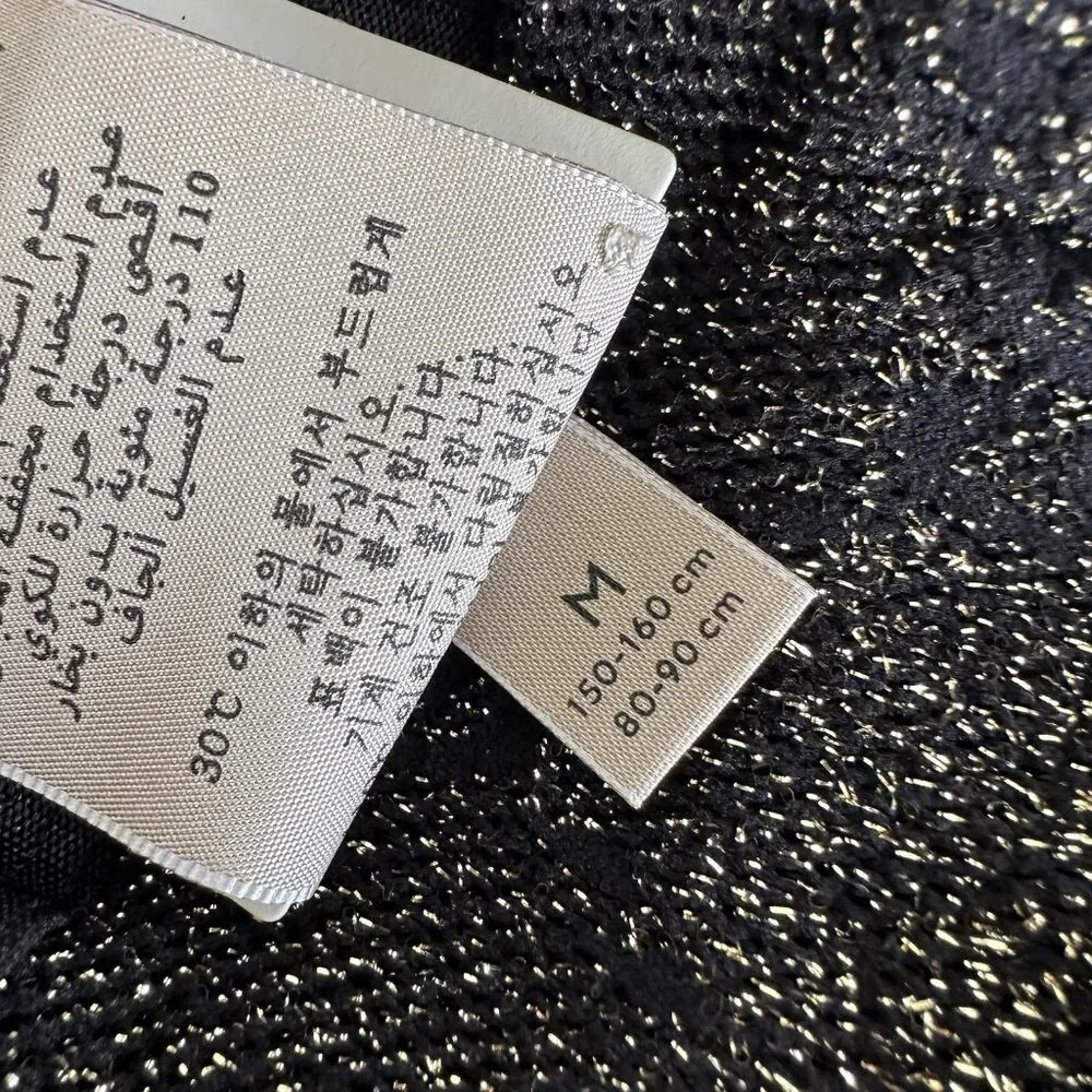 NEW GUCCI TIGHTS BLACK GOLD KNIT GG SZ M 691619 - Picture 5 of 9